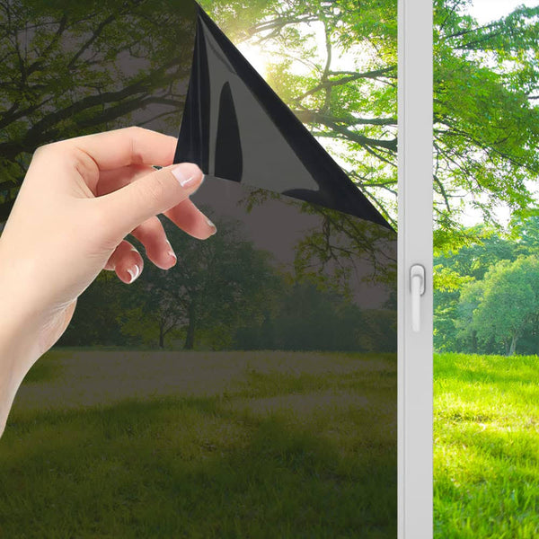 Lmlpt Window Privacy Film, One Way Window Film Tint See Out Not in Anti UV Heat Blocking Window Film Self-Adhesive Dark Window Tinting Film for Home