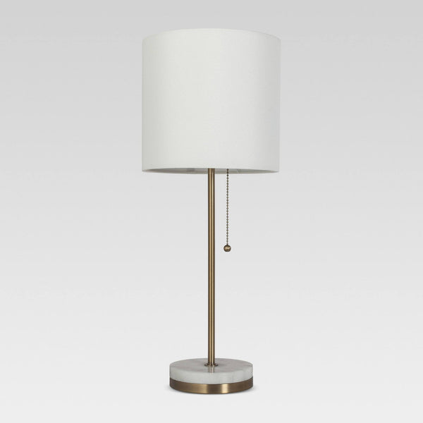New - Hayes Marble Base Stick Lamp Brass (Includes LED Light Bulb) - Project 62