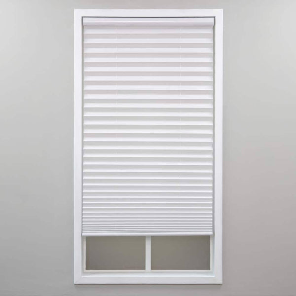Perfect Lift Window Treatment Cut-to-Width White Cordless Light Filtering Pleated Shade - 28 in. W x 48 in. L