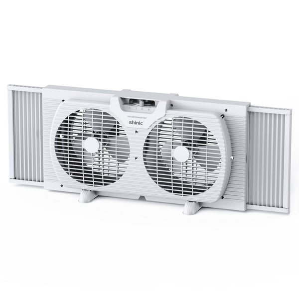 Shinic 3-Speed Twin Window Fan with Removable Bug Screen